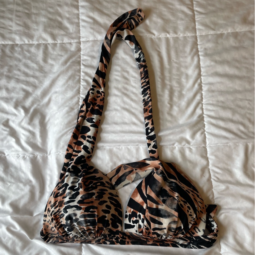 VENUS Brown and Black Leopard Print Bra Intimates